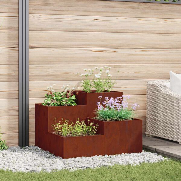 vidaXL Garden Planter Rusty 100 x 100 x 60 cm Weathering Steel
