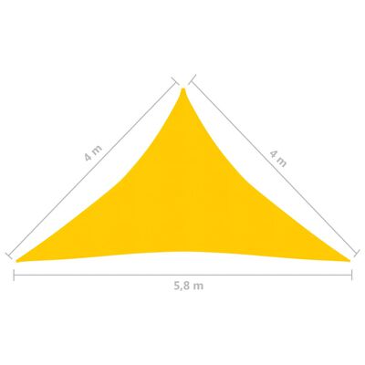 vidaXL Sunshade Sail 160 g/m² Yellow 4x4x5.8 m HDPE