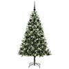 vidaXL Artificial Hinged Christmas Tree with Flocked Snow 180 cm