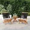 vidaXL Garden Chairs 2 pcs Black Solid Wood Acacia and Polypropylene