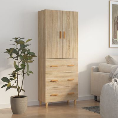 vidaXL Highboard Sonoma Oak 70x34x180 cm Engineered Wood