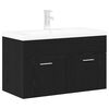 vidaXL Bathroom Cabinet Black Oak 80 x 38.5 x 46 cm Engineered Wood