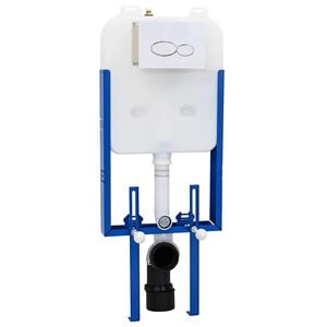 vidaXL Cistern Frame Height Adjustable White 50 x 8 x 131 cm Steel
