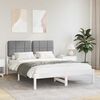 vidaXL Bed Frame with Upholstered Headboard Light Grey 150 x 200 cm