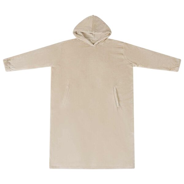 vidaXL Blanket Hoodie Beige L Flannel