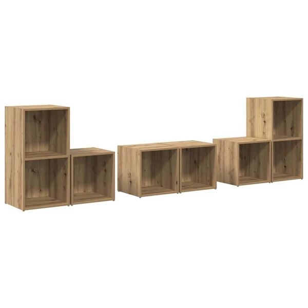 vidaXL TV Cabinet Set Wall-mounted 6 pcs Artisan Oak Engineered Wood