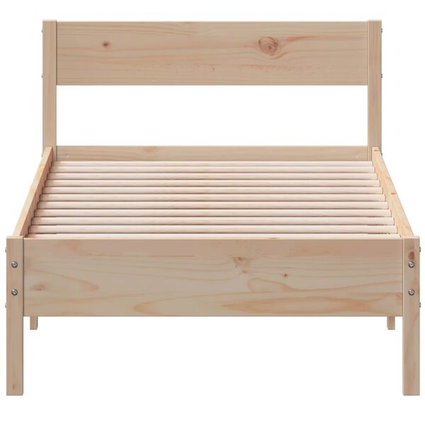 vidaXL Bed Frame without Mattress 75x190 cm Small Single Solid Wood Pine