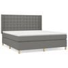 vidaXL Box Spring Bed with Mattress Dark Grey 180x200 cm Fabric