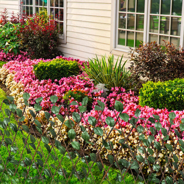 vidaXL Willow Trellis Fence 5 pcs with Artificial Leaves 180x90 cm