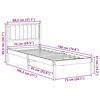 vidaXL Bed Frame with Upholstered Headboard Light Grey 75 x 190 cm