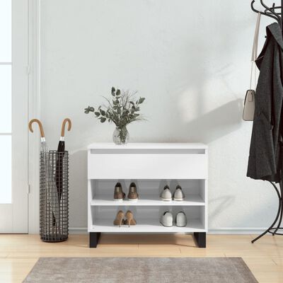 vidaXL Shoe Cabinet High Gloss White 70x36x60 cm Engineered Wood