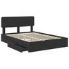 vidaXL Storage Bed with Headboard Black 150 x 200 cm Engineered Wood