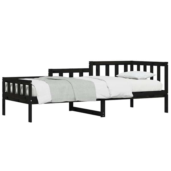 vidaXL Day Bed without Mattress Black 80x200 cm Solid Wood Pine