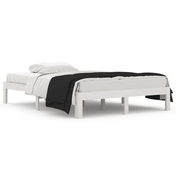 vidaXL Bed Frame without Mattress White 135x190cm Double