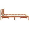 vidaXL Bed Frame with Headboard Wax Brown 140 x 210 cm Solid Pine Wood