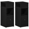vidaXL Bedside Cabinets 2 pcs with Drawer Black 25x31x66 cm