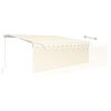 vidaXL Manual Retractable Awning with Blind&LED 4x3m Cream