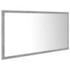 vidaXL LED Bathroom Mirror Concrete Grey 90x8.5x37 cm Acrylic