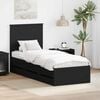 vidaXL Bed Frame with Drawer Black 75 x 190 cm Engineer Wood