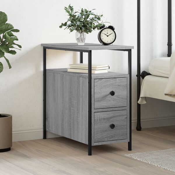 vidaXL Bedside Cabinet Grey Sonoma 30x60x60 cm Engineered Wood