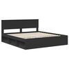 vidaXL Bed Frame with Headboard Black 200 x 200 cm Engineered wood