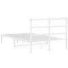 vidaXL Metal Bed Frame without Mattress with Headboard White 120x200cm