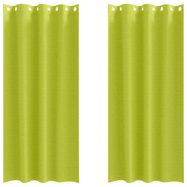 vidaXL Blackout Curtains with Rings 2 pcs Green 225 x 140 cm Polyester
