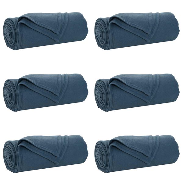 vidaXL Throw Blankets 6 pcs Navy Blue 200 x 150 cm Fleece