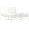 vidaXL Metal Bed Frame without Mattress with Footboard&nbsp;White 120x190cm