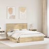 vidaXL Storage Bed with Drawer Sonoma Oak 160 x 200 cm Engineered Wood