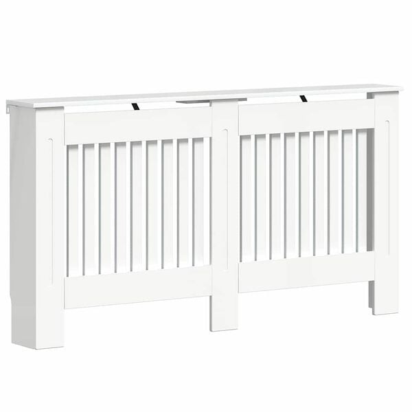 vidaXL Radiator Cover High Gloss White 152 x 19 x 81.5 cm