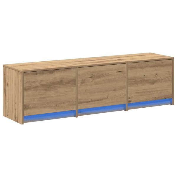 vidaXL TV Cabinet with LEDs with Drawer Artisian Oak 140 x 34 x 40 cm
