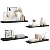vidaXL Floating Wall Shelves 4 pcs Black 80x23.5x3.8 cm MDF