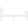 vidaXL Metal Bed Frame without Mattress with Footboard White 100x200cm