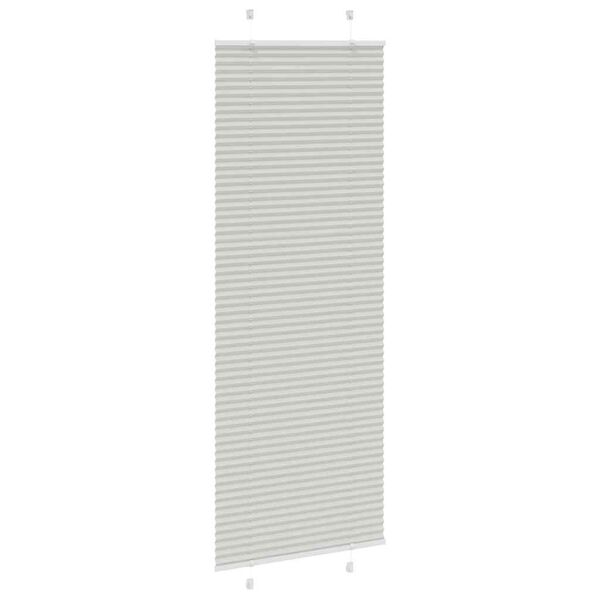 vidaXL Pleated Blind Light Grey 75x200 cm Fabric Width 74.4 cm Polyester