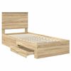 vidaXL Bed Frame with Headboard Sonoma Oak 90 x 190 cm Engineered Wood