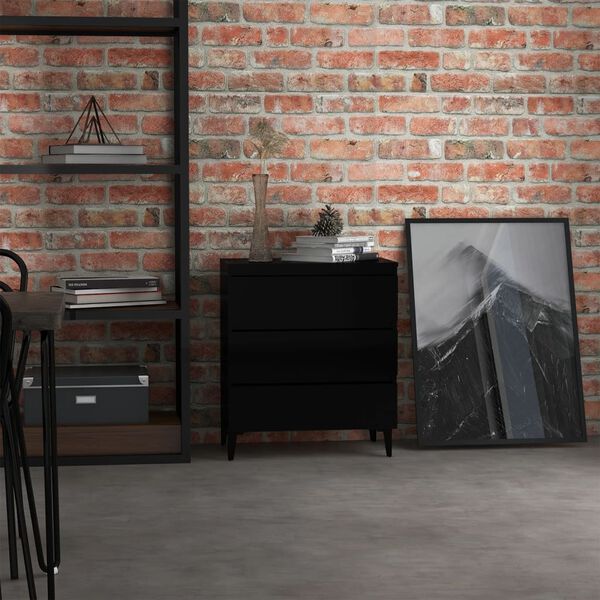 vidaXL Sideboard High Gloss Black 60x35x69 cm Engineered Wood