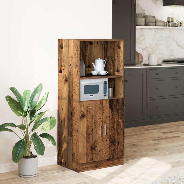vidaXL Kitchen Cabinet Old Wood 57x41.5x131.5 cm Engineered Wood