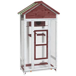 vidaXL Bird House Mocha 91.5x53x170 cm Solid Wood Pine