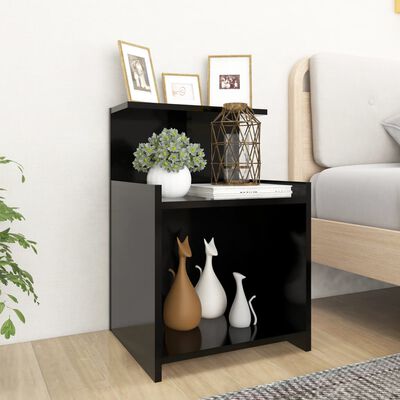 vidaXL Bed Cabinet Black 40x35x60 cm Engineered Wood