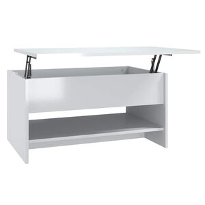 vidaXL Coffee Table High Gloss White 80x50x40 cm Engineered Wood