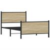 vidaXL Metal Bed Frame without Mattress Sonoma Oak 100x200 cm