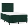 vidaXL Box Spring Bed with Mattress Dark Green 120x200 cm Velvet