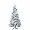 vidaXL Artificial Hinged Christmas Tree White 210 cm PE and PVC