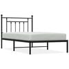 vidaXL Metal Bed Frame without Mattress with Headboard Black 100x190cm