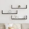 vidaXL Wall Shelves 3 pcs Black Oak 80x18x18 cm Engineered Wood