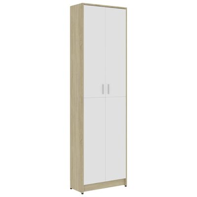vidaXL Hallway Wardrobe White and Sonoma Oak 55x25x189 cm Chipboard