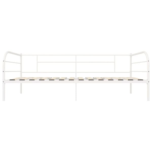 vidaXL DayBed Frame without Mattress White Metal 90x200 cm