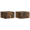 vidaXL Wall-Mounted Bedside Cabinet 2 pcs Smoked Oak 33 x 34.5 x 20 cm