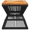 vidaXL Coffee Table with Wire Base Black 38x38x38 cm Solid Wood Acacia